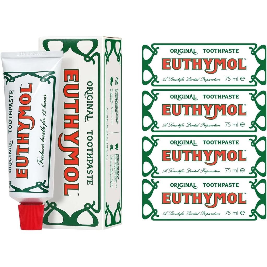 EothymL Original Toothpaste Bundle – 4 x 75ml, Fluoride Free Anti-Plaque Anti-Plaque Anti-Plaque Ant