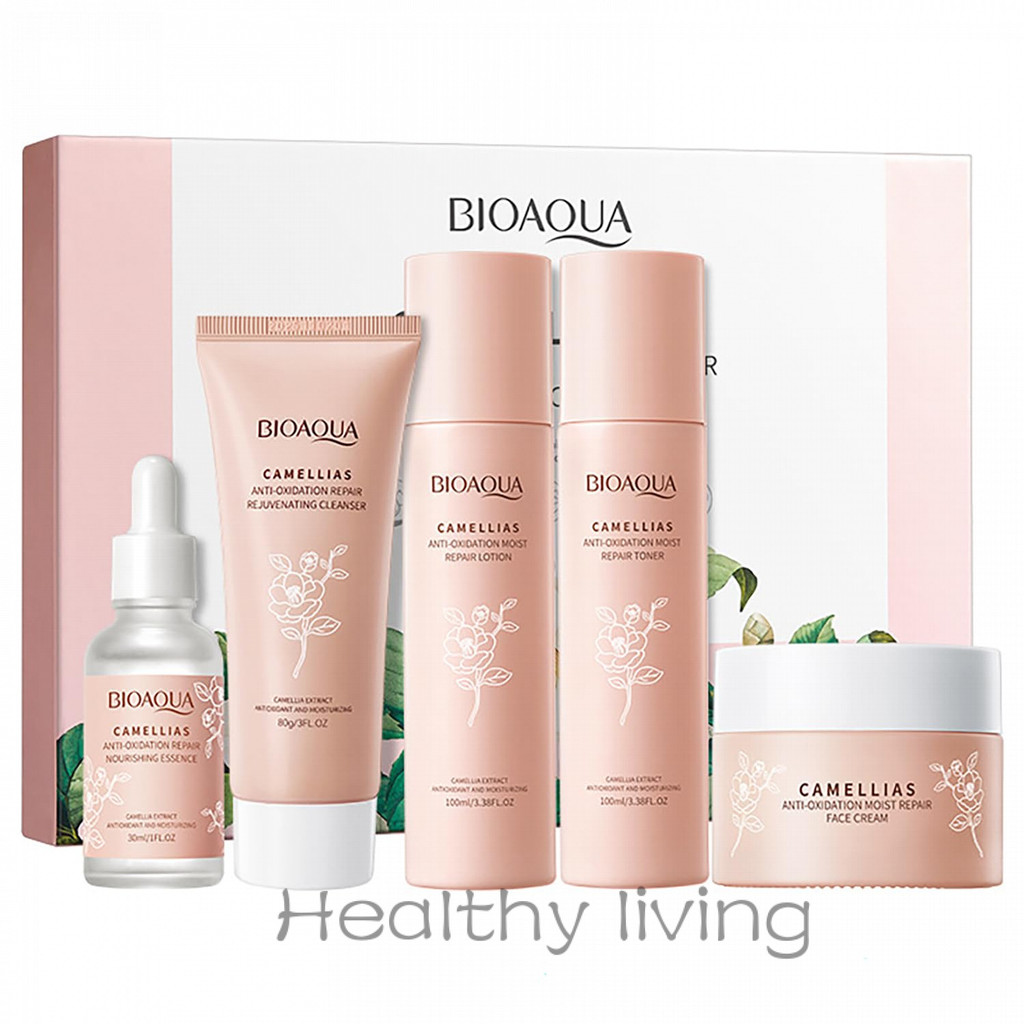 BIOAQUA Camellias Anti-Oxidation Moist Repair Toner Essence Face Cream Cleanser Lotion Camelia Flowe