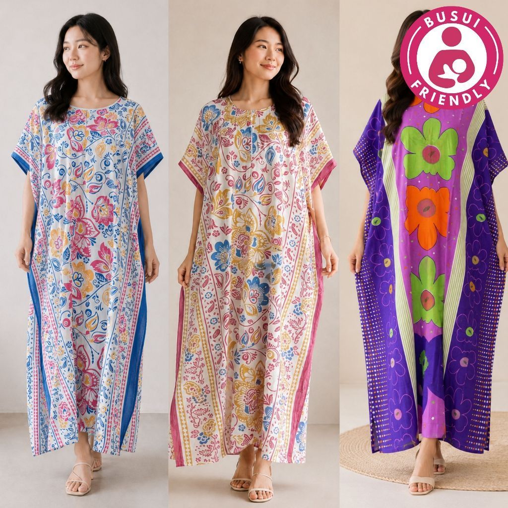 DashaqCollection - Daster Jumbo Nursing with Premium Floral Motif, Zipper, Cool Nursing Clothes