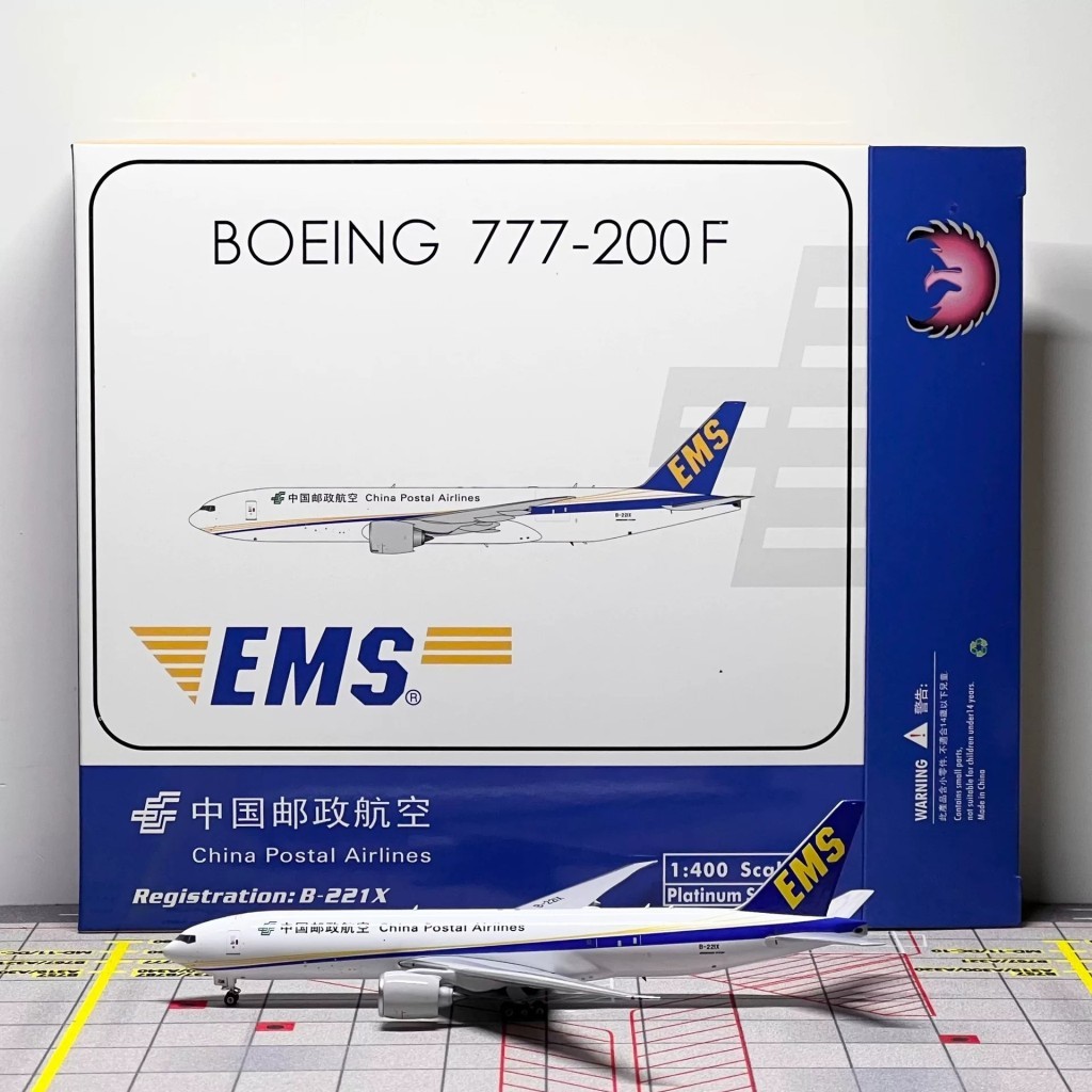 [สต๊อกพร้อม] Phoenix 1: 400 Airplane Model China Postcate Airlines Boeing 777-200F B-221X Cargo Airp