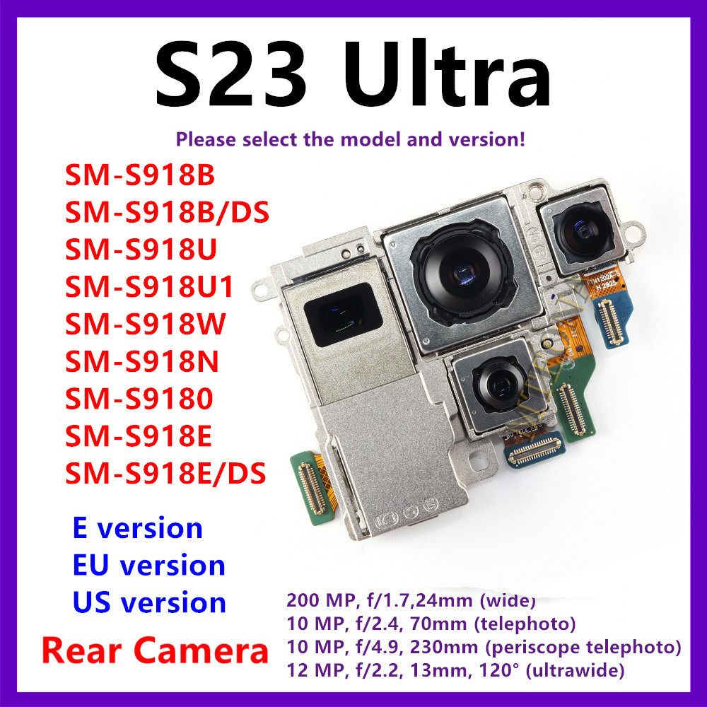 กล้องด้านหลังสําหรับ Samsung Galaxy S23 Ultra S918E/DS S918 SM-S918B S918U หลักเทเลโฟโต้กว้าง Ultraw