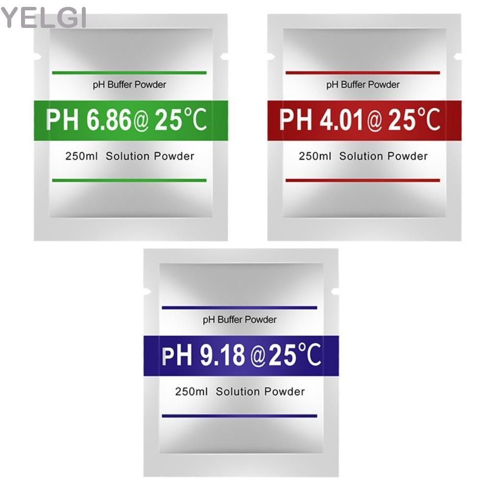 YELGI 15 ชิ้น PH Meter Calibration Solution Powder, PH 4.01 PH 9.18 PH Buffer Solution Powder, จุดสอ