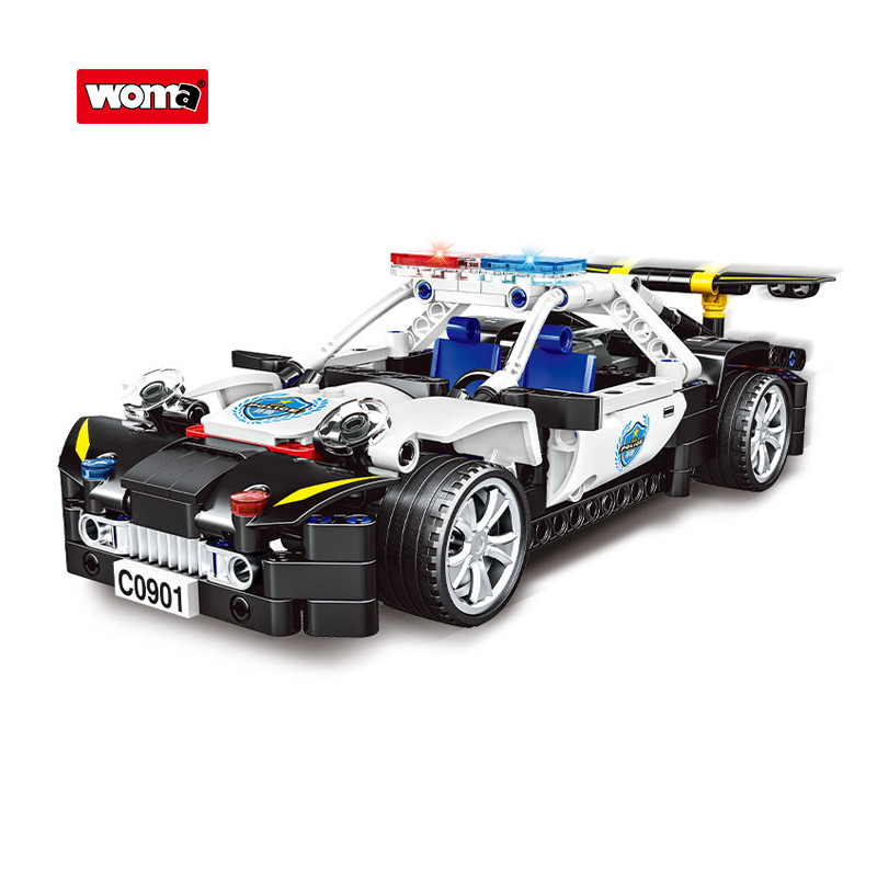WOMA ของเล่น C0901 ประกอบรถ Building Block อิฐของเล่นตํารวจรถเด็กการศึกษาของเล่นเด็ก