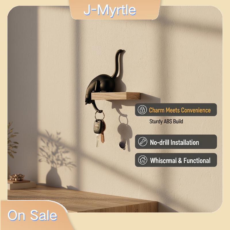 J-Myrtle Creative Inverted 3D Cat Hook เครื่องประดับผนังตกแต่งสําหรับ Home Unique Playful Design Nic