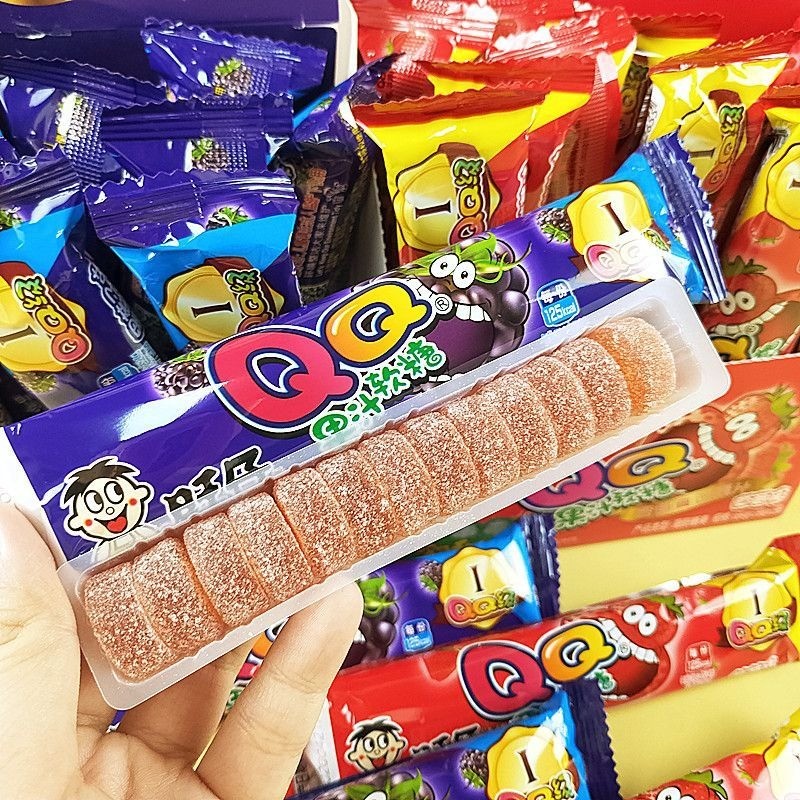 Wangzai QQ Marshmallow Gummy Fruit Gummy Brown Girl Gummy แฟนของขวัญขนมเด็ก LSA9226 @