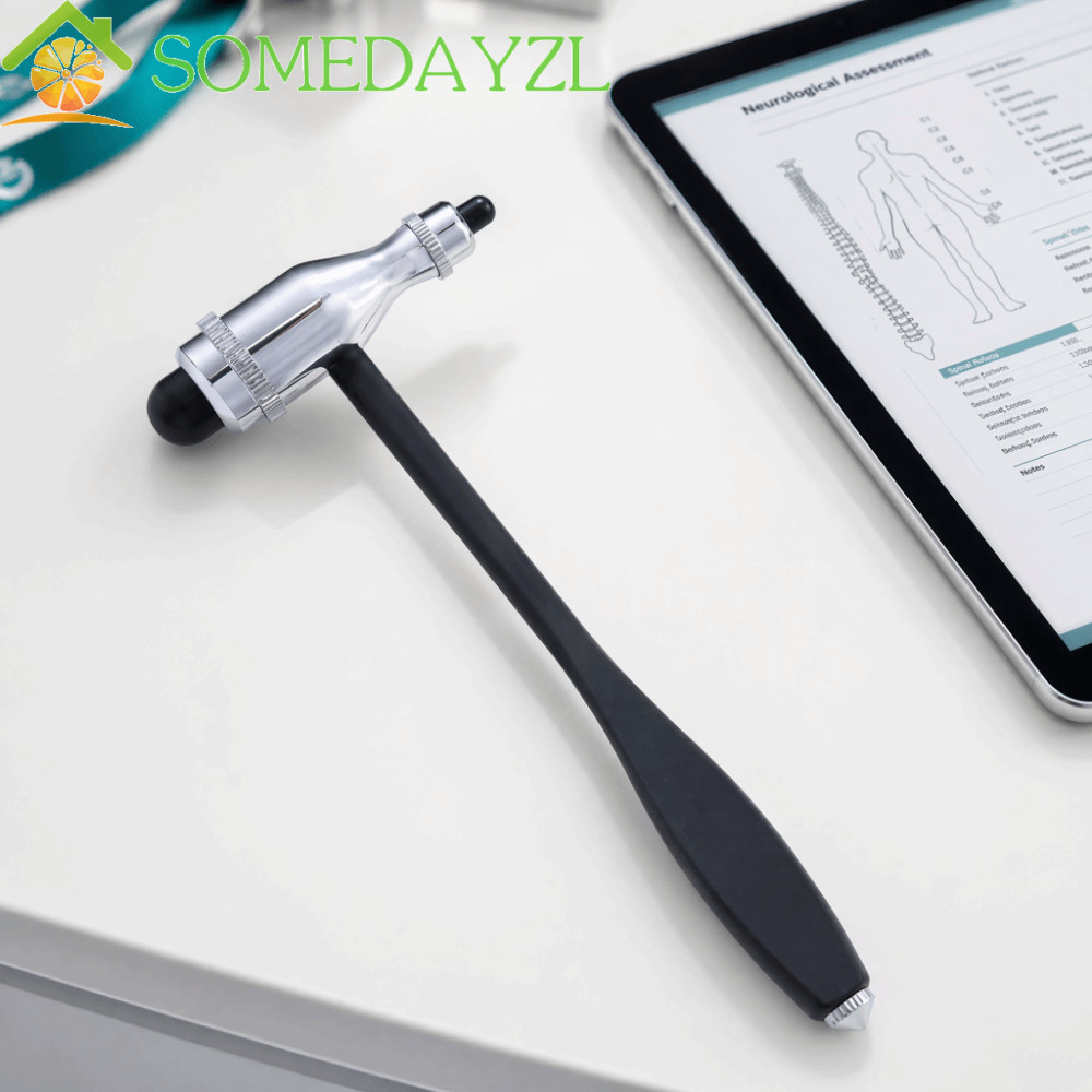 SOMEDAYZL Neurlogical Reflex Hammer, Multifunctional Body Relax Diagnostic Percussor, Black Color Re