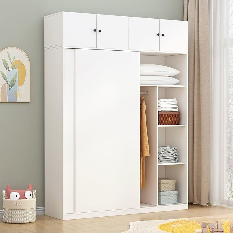 Solid Wood Wardrobe Storage Wardrobe Sliding Door Small Apartment Closet