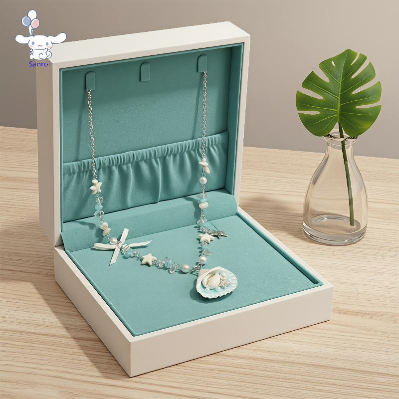 [San] Hypoallergenic Ocean Themed Starfish Shell Pearl Nelace Skin Friendly Jewelry for Sensitive Sk