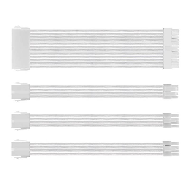 Piqging PSU ATX 24Pin สายไนลอนถัก 8-pin 6 + 2pin สายไฟ 24-pin เมนบอร์ดสําหรับ PC กรณีสายไฟชุด TH