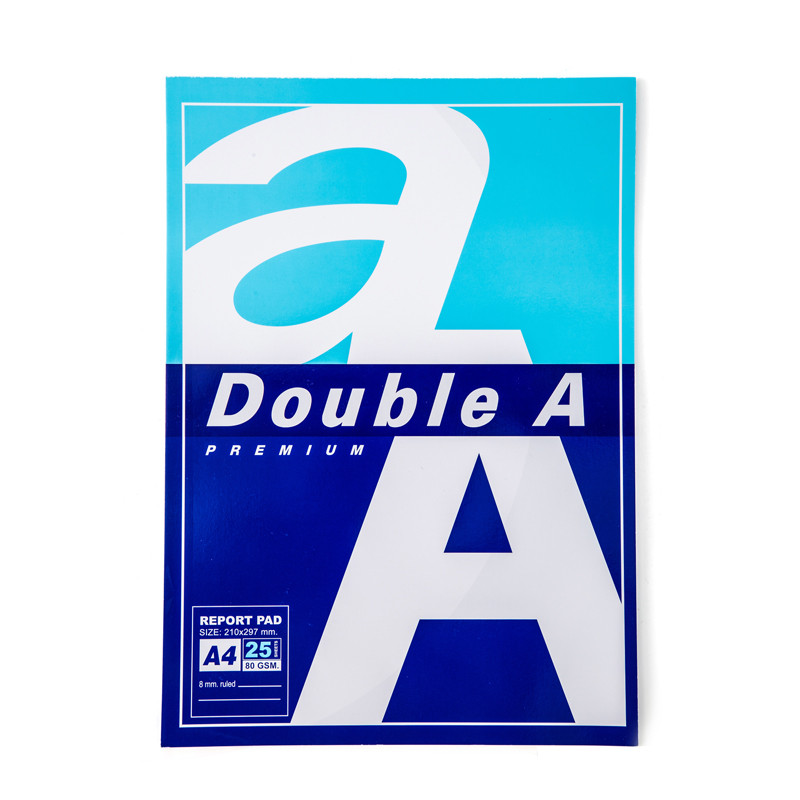 DOUBLE A สมุดรายงาน A4 80แกรม (25แผ่น) เส้น 2 หน้า