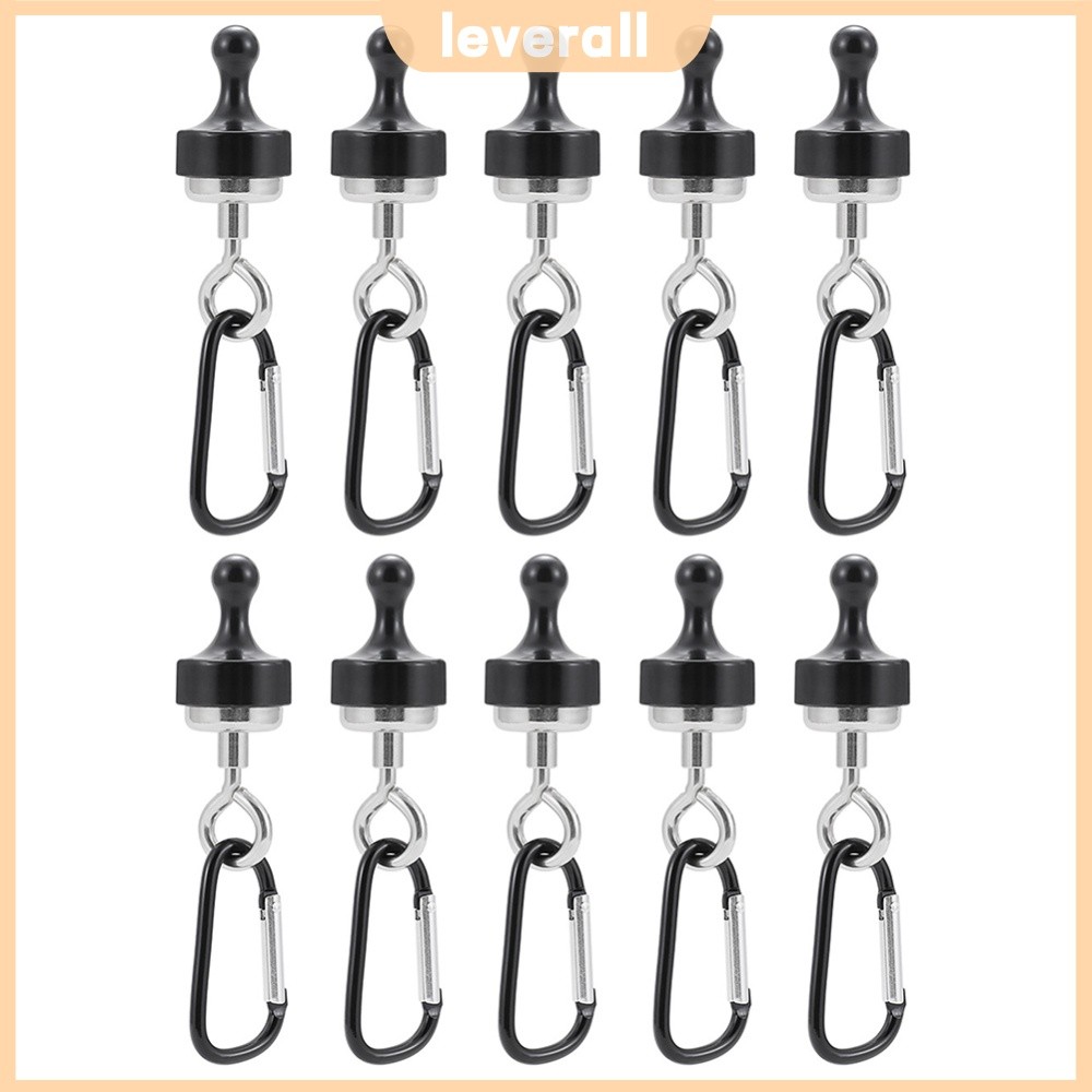 ⚡24ชม.⚡ 10 ชิ้น Camping ตะขอแม่เหล็ก D-Shape Strong ดูด Hook Camping เต็นท์ Carabiner สําหรับกลางแจ้