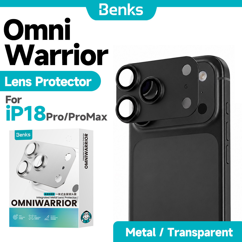 [Benks Official] Benks OmniWarrior ตัวป้องกันเลนส์แบบบูรณาการสําหรับ IPhone 18 Pro Max Metal / Matte กระจกนิรภัยโปร่งใส Anti-Reflection Full Coverage ป้องกันรอยขีดข่วน