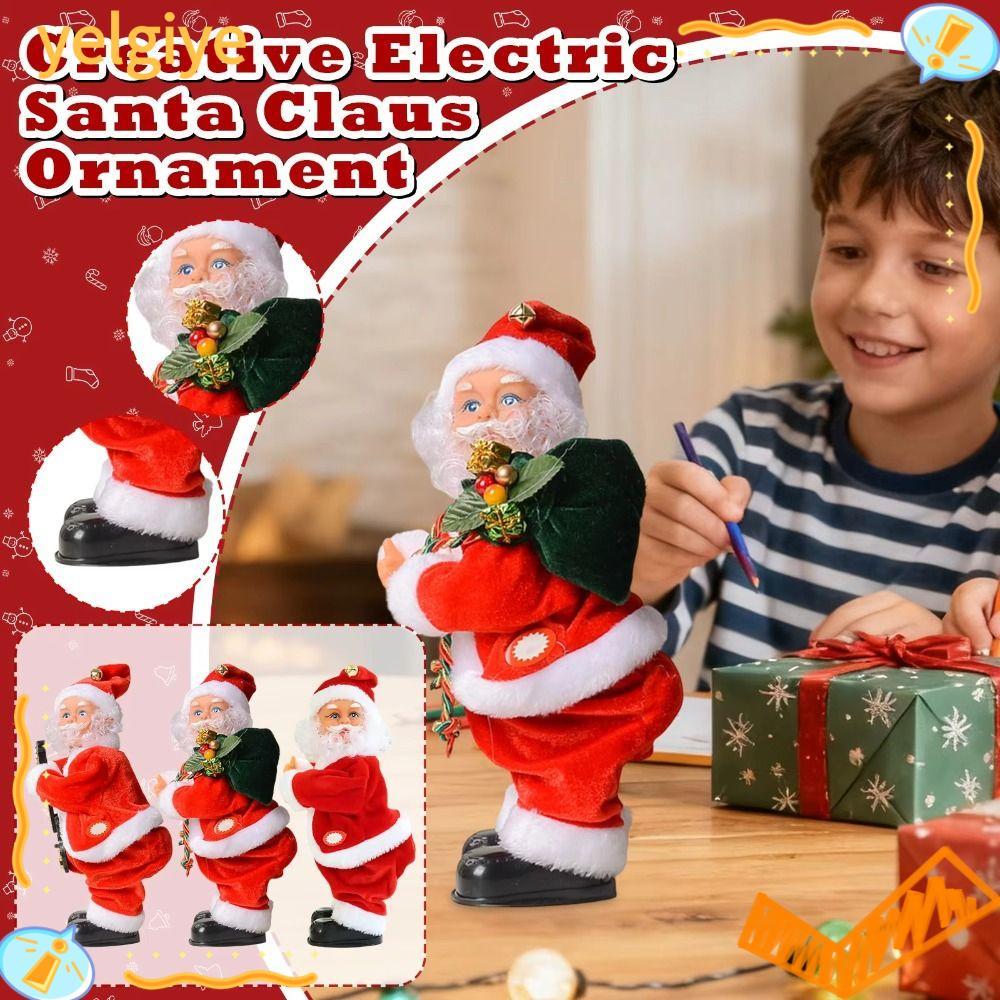 YELGIYE Santa Claus Twerking ตุ๊กตาตุ๊กตา,ไฟฟ้ายืน Santa Claus ตกแต่ง, ตลกเพลง Xmas Tree เครื่องประด