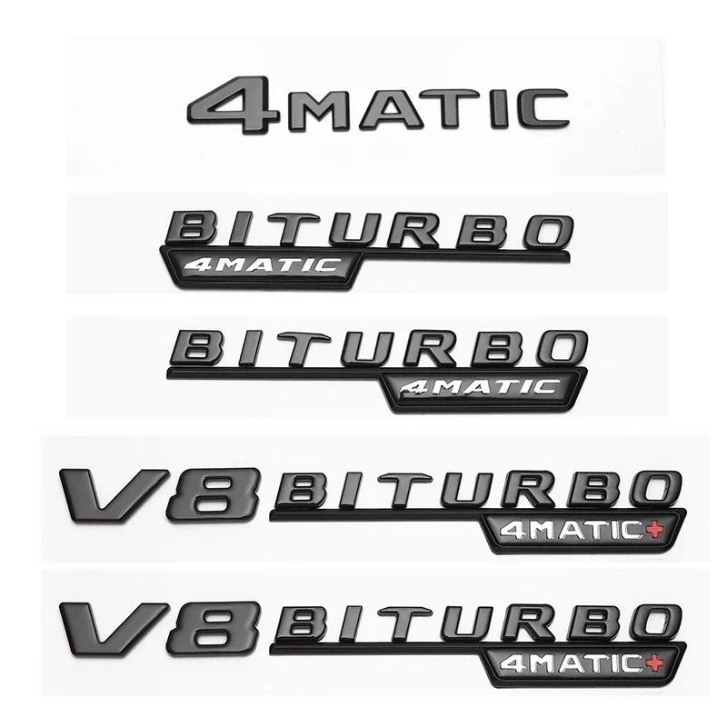 เหมาะสําหรับ Mercedes Benz Tailsticker V12BITURBO Fender Badge V8 BIRTUBURBO Twin-Turbocharged ABS L