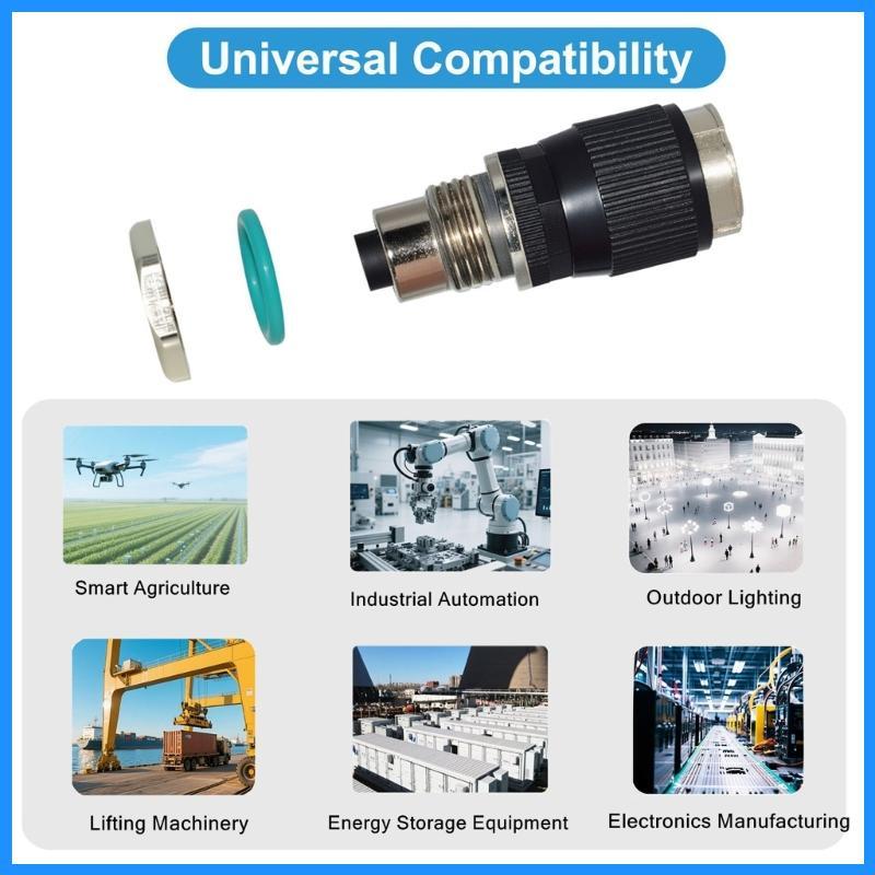 ลูก 12 มม. 8Pin A ประเภทอะแดปเตอร์ RJ45 4Pin D-Code to Cat6Adapter สําหรับส่งข้อมูล
