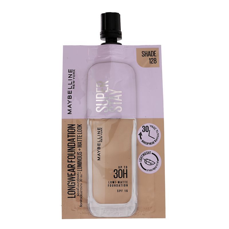 เมย์เบลลีนรองพื้นซุปเปอร์สเตย์ลูมิแมท128 5มล. Maybelline Superstay Lumi Matte Foundation No.128 5ml.