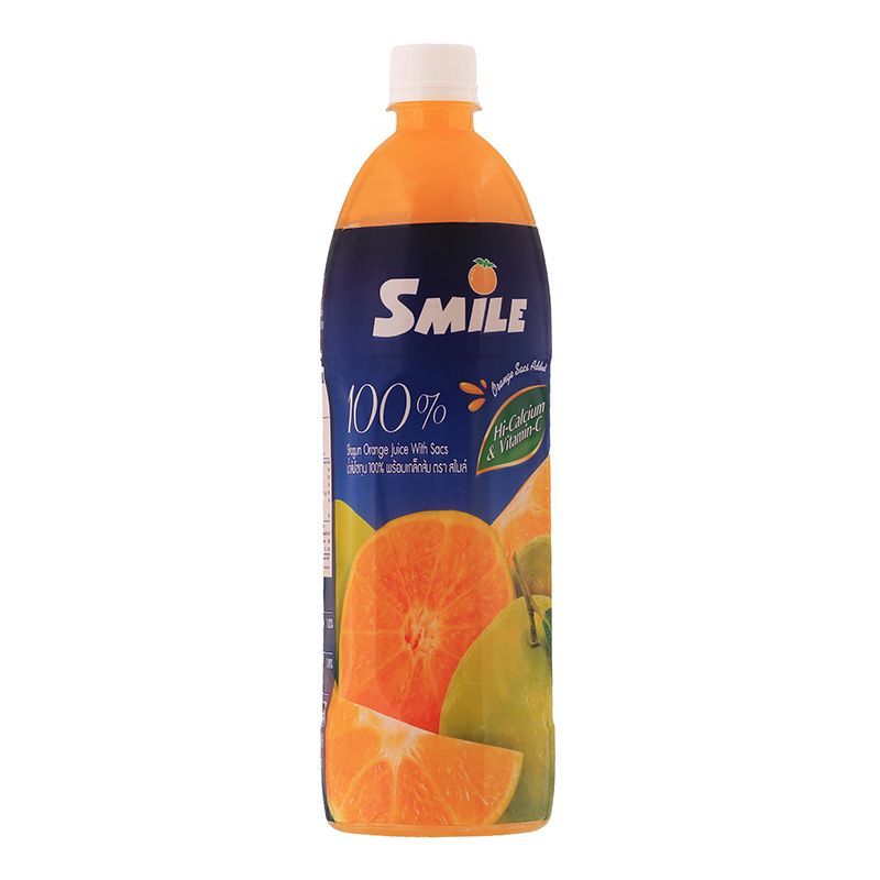 สไมล์น้ำส้มโชกุนผสมคอลลาเจนพาสเจอร์ไรส์ 1ลิตร Smile Pasteurized Shogun Orange Juice with Collagen 1l