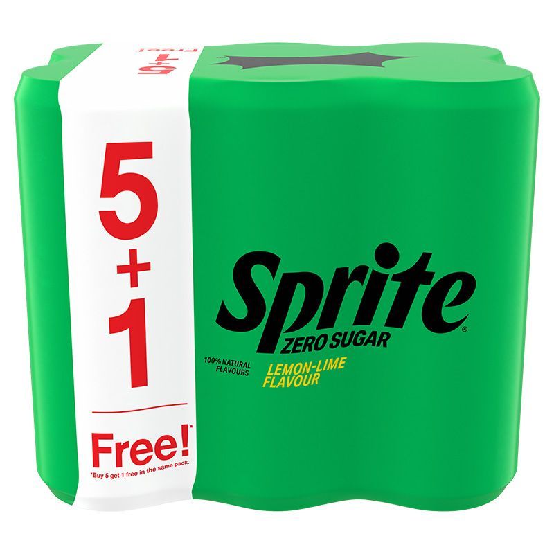 สไปรท์เครื่องดื่มอัดลมกลิ่นเลมอนไลม์สูตรไม่มีน้ำตาล 325มล. แพค6 SpriteZeroSugarLemon325ml.Pack