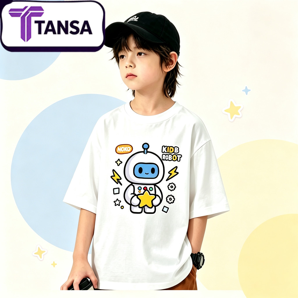 เสื้อยืดเด็กแขนสั้น พิมพ์ลาย สุดฮิตประจำปี 2026 ผ้าฝ้าย 100% ระบายอากาศดี เหมาะสำหรับเด็กอายุ 1-12 ปี