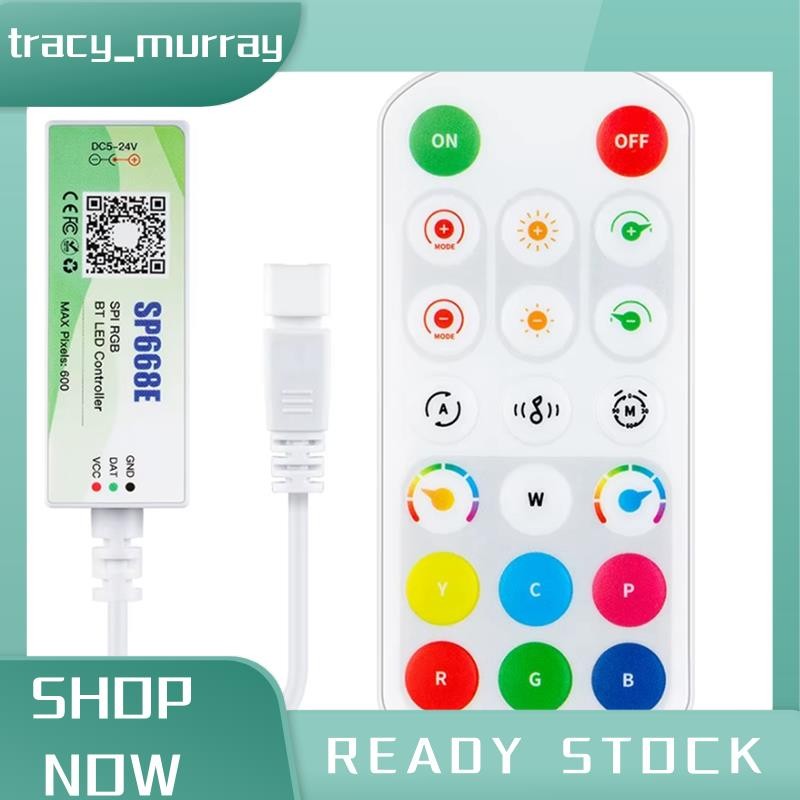 tracy_murray SP668E SPI RGB LED Controller 600 IC รองรับสําหรับ BT APP 2.4G รีโมทสําหรับ WS2811/สําห