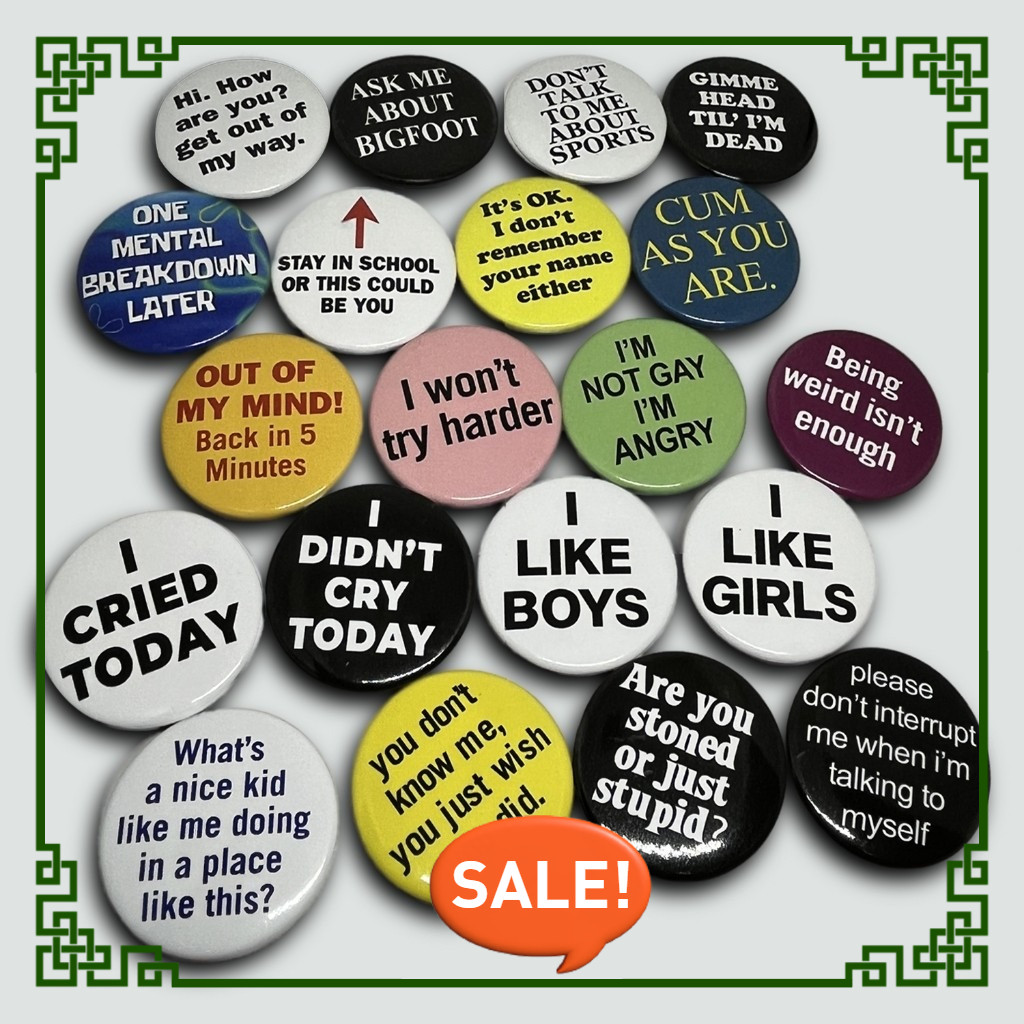 ปุ่มพิน Punk Rock Words Aesthetic Y2K