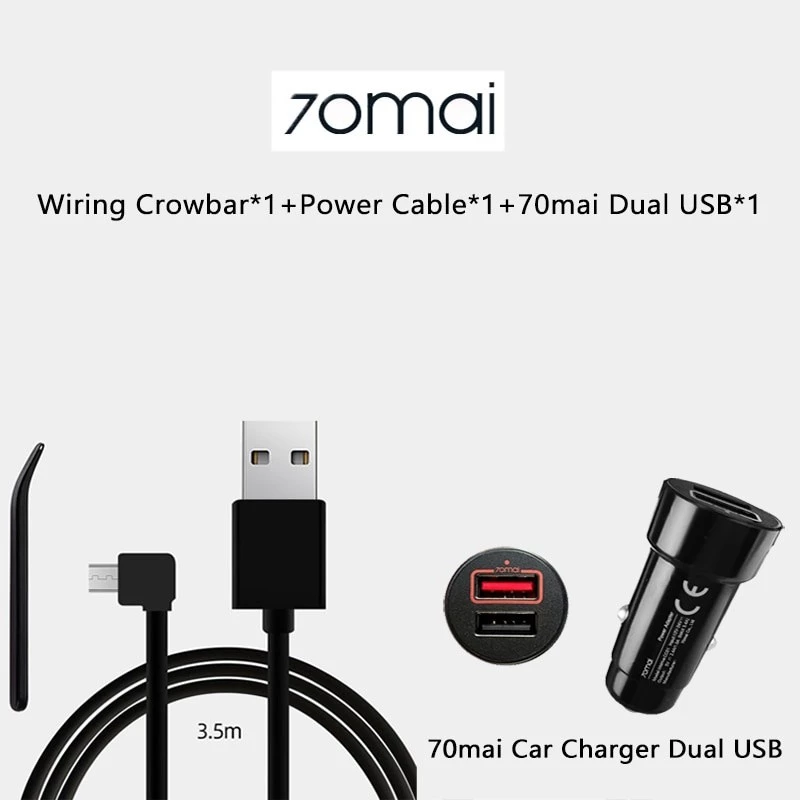 70 Mai A200 สายชาร์จสําหรับ 70Mai 4K A800S 70Mai A500S 70Mai 1S D06 D07 D10 M300 70Mai สาย Micro USB สําหรับรถยนต์ DVR thumbnail 4