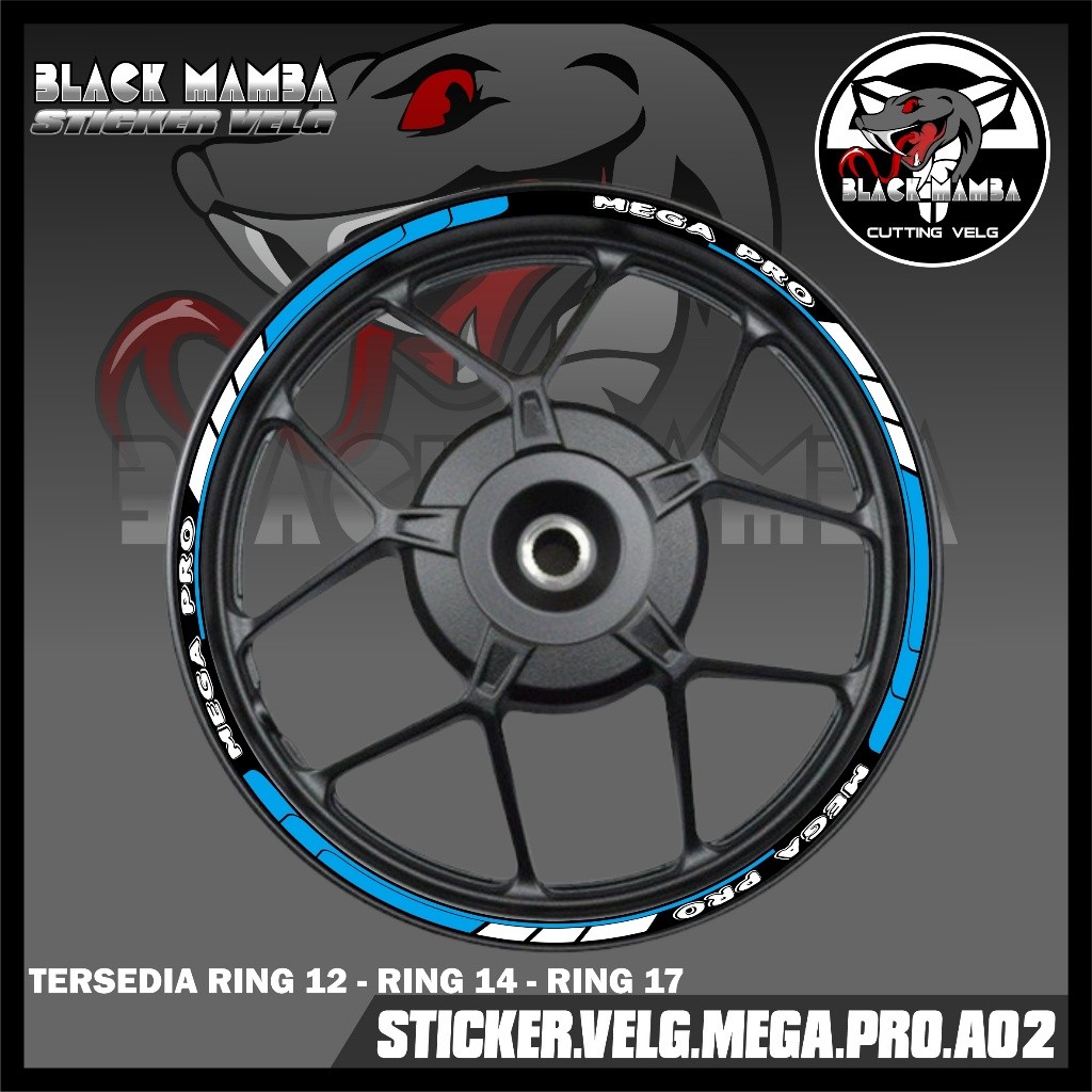 MEGAPRO RIM STICKER - MEGA PRO A02 TIRE/VELG VARIATION LIST STICKER