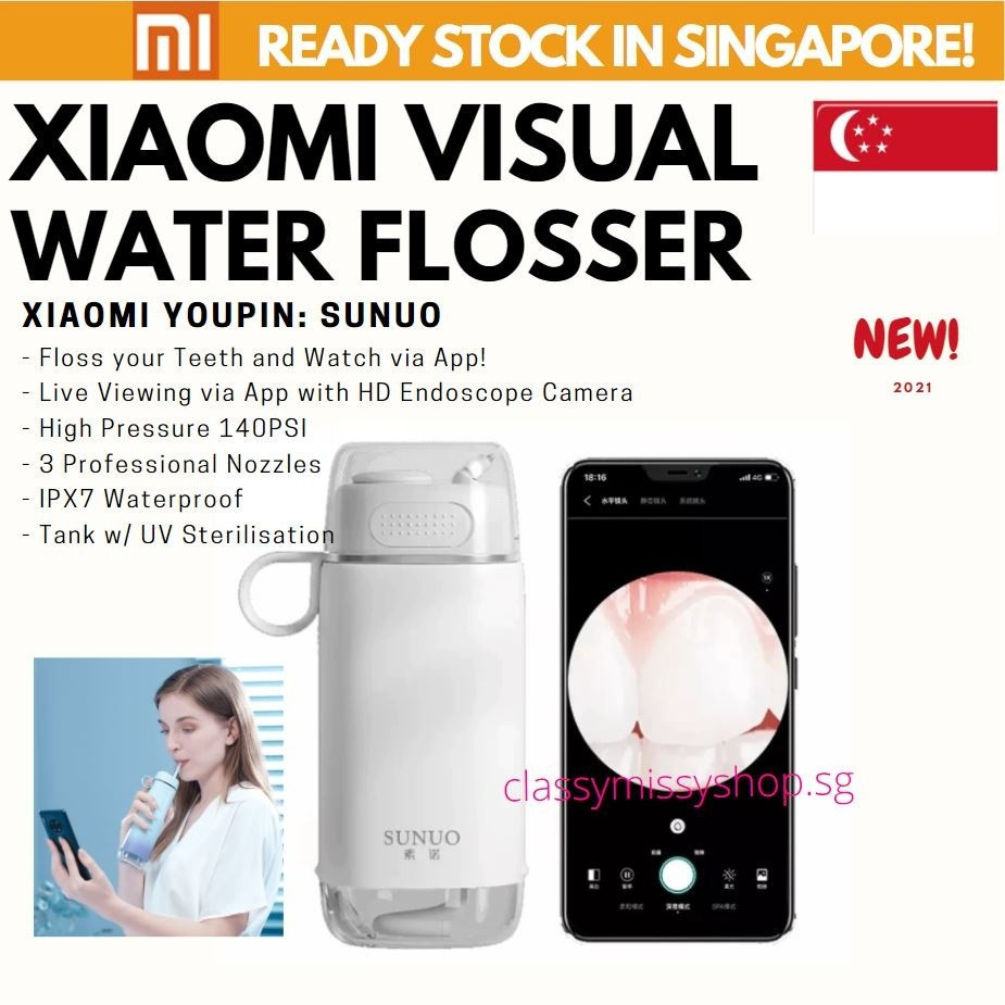 SUNUO Visual Oral Irrigator C3 Pro พร้อม 500W HD Endoscope Water FlosserTH99 EJ8C