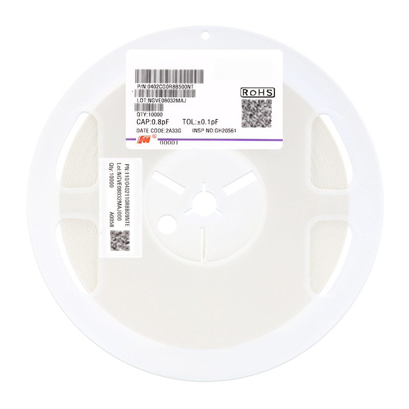 ตัวเก็บประจุแบบแพทช์ 042 ของแท้ 0.8pF (0R8) ±0.1pF 50V C0G 0402CG0R8B500NT