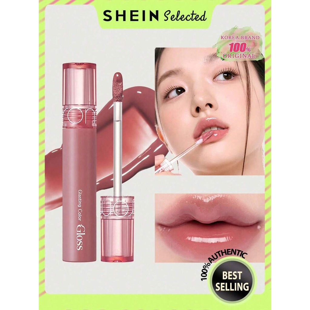 Rom&nd Glasting Color Gloss - Juicy, Glossy, Comfortable Finish, 03 Rose, Finch 0.14oz/4g