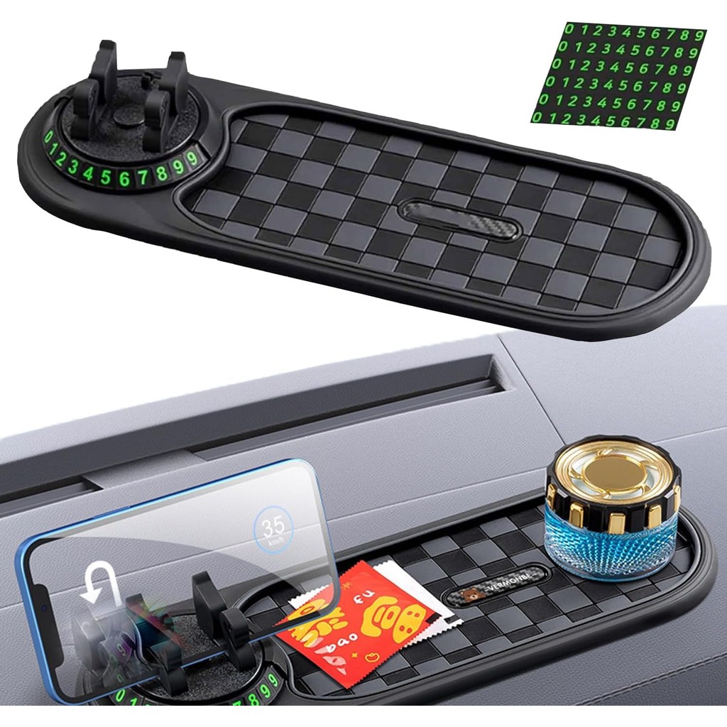 Multifunctional 4-in-1 Mobile Phone Stand On-Board Anti-Slip Pad, Anti-Slip, Durable with Temporary 