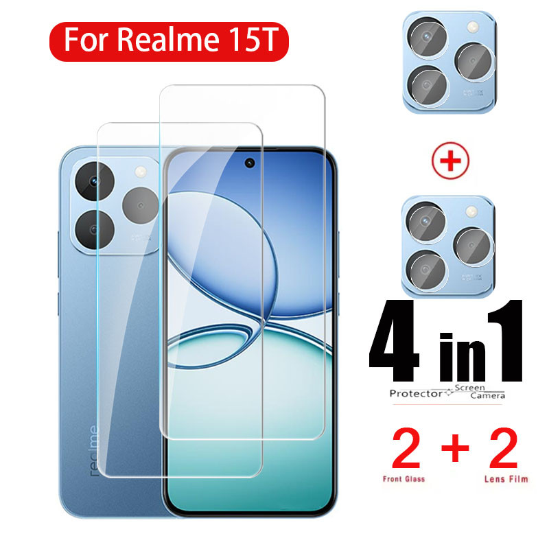ป้องกันหน้าจอสําหรับRealme 15 T 15T 4G 5G 2025 กล้องProtector 9Hแก้ว 4in1 กระจกนิรภัยClear Viewกระจกป้องกันฟิล์ม