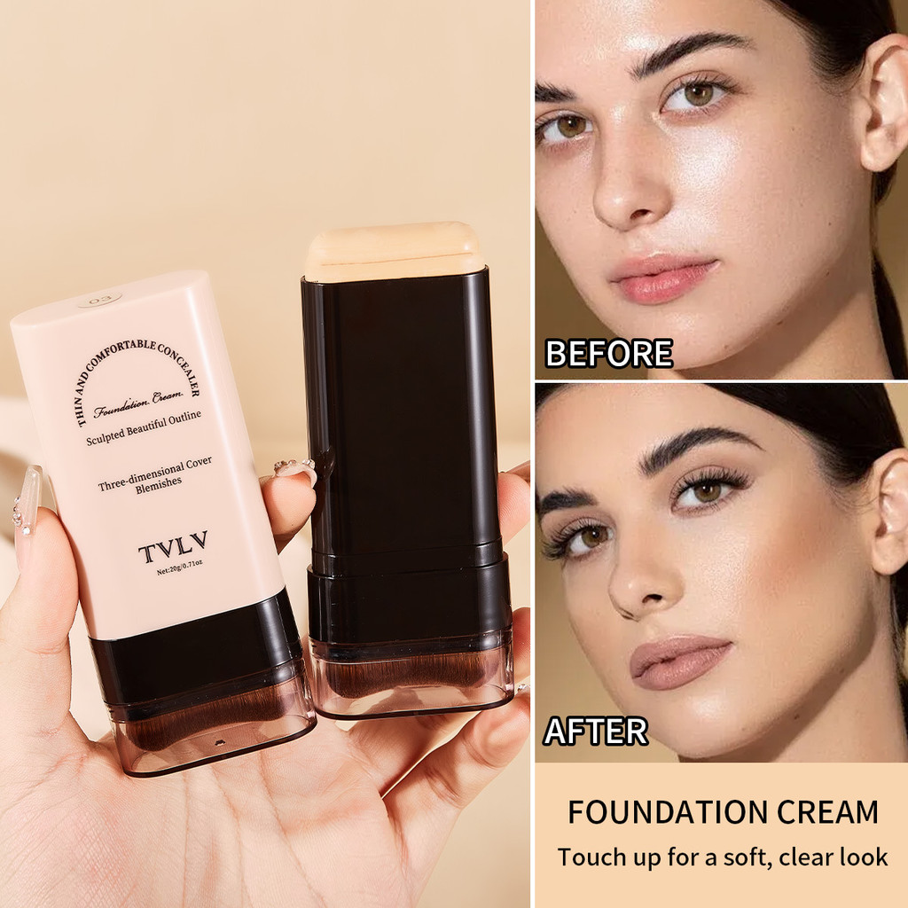 ใหม่TVLV 粉底膏 20g TVLV คอนซีลเลอร์ครีมรองพื้น Hydrating Light Natural Clear Skin คอนซีลเลอร์ Brighten