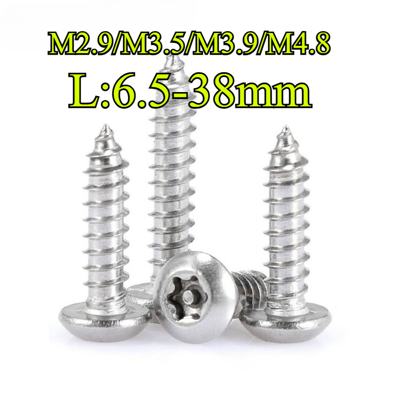 304 สแตนเลสสตีล Plum Blossom Countersunk Head/หัวกลมพร้อมคอลัมน์แตะตัวเอง M2.9/M3.5/M3.9/M4.8 (GFT-T