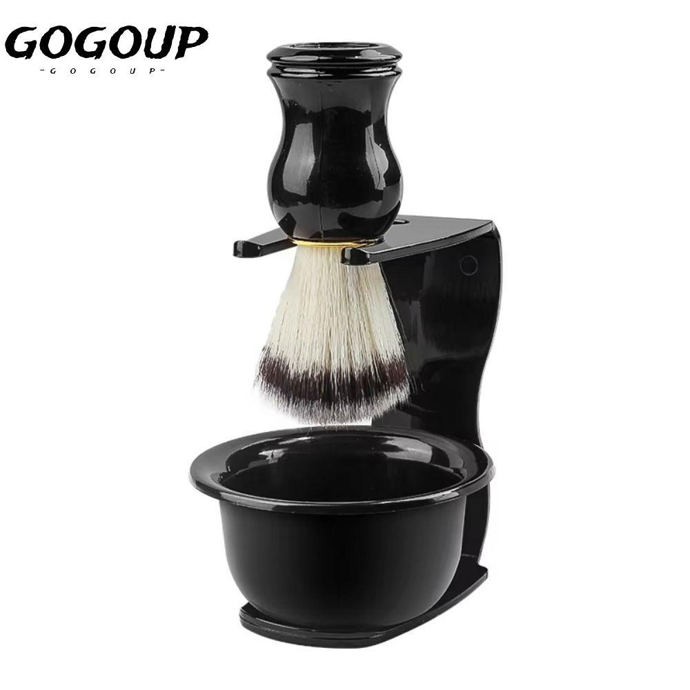 GOGOUP Care Kits, 3-in-1 Shaving Brush Shaving Brush Set, Portable Shaving Stand Men Facial Cleaner 