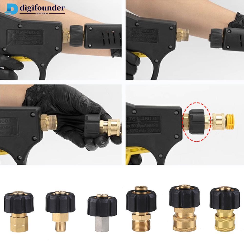 DIGIFOUNDER 1PC รถเครื่องซักผ้าความดันสเปรย์อะแดปเตอร์ M22 14 ชาย 1/4 "3/8" M22 ความดัน Quick Connec
