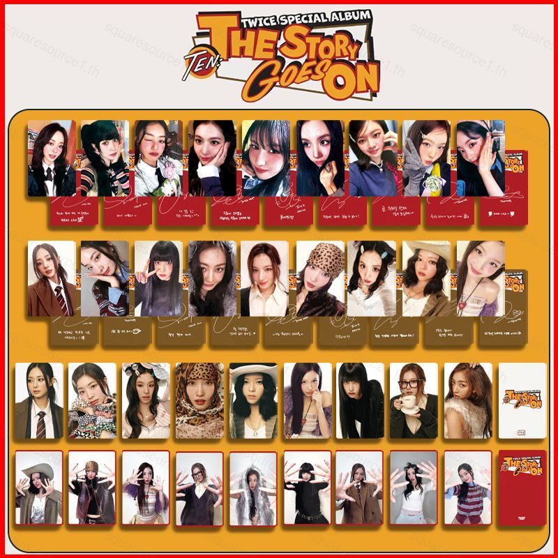 SQ1 9 ชิ้น/เซ็ต TWICE การ์ด LOMO 10th Anniversary อัลบั้มใหม่ TEN: The Story Goes On Stars โปสการ์ดค