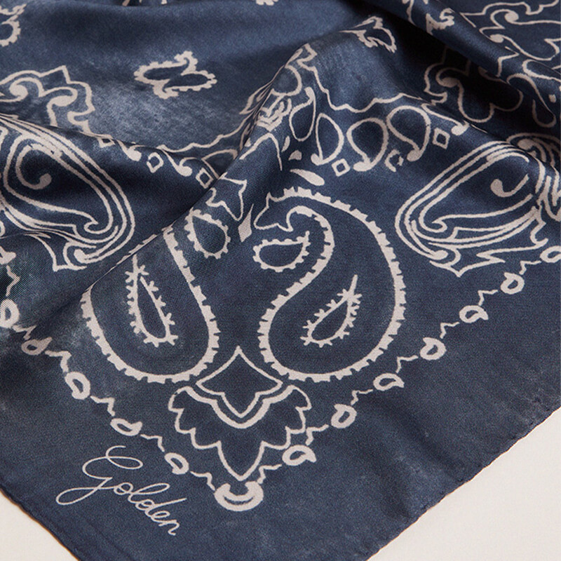 Golden Goose ผู้ชายผู้หญิง Golden Collection ลาย Paisley ผ้าพันคอไหมหม่อน