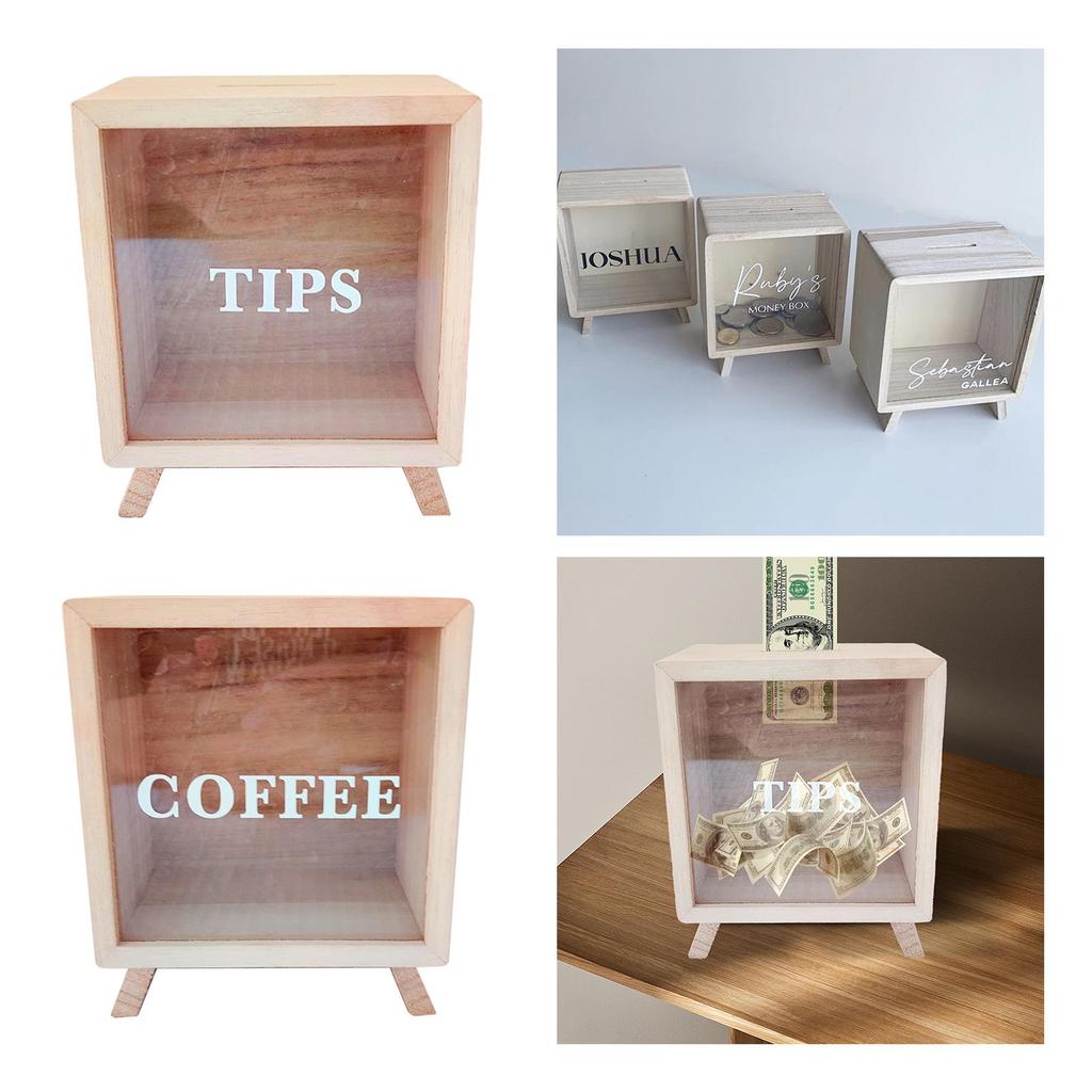 [Tachiuwa21] Bank Jar กล่องเงิน Tip Jar สําหรับเงิน Piggy Bank Tip Box สําหรับ Clubs Coffee Shop