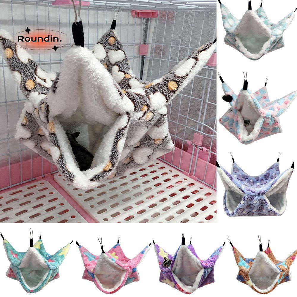 ROUNDIN เปลญวนสัตว์เลี้ยง Ferret Rat แขวนเตียงกระรอกตุ๊กตา
