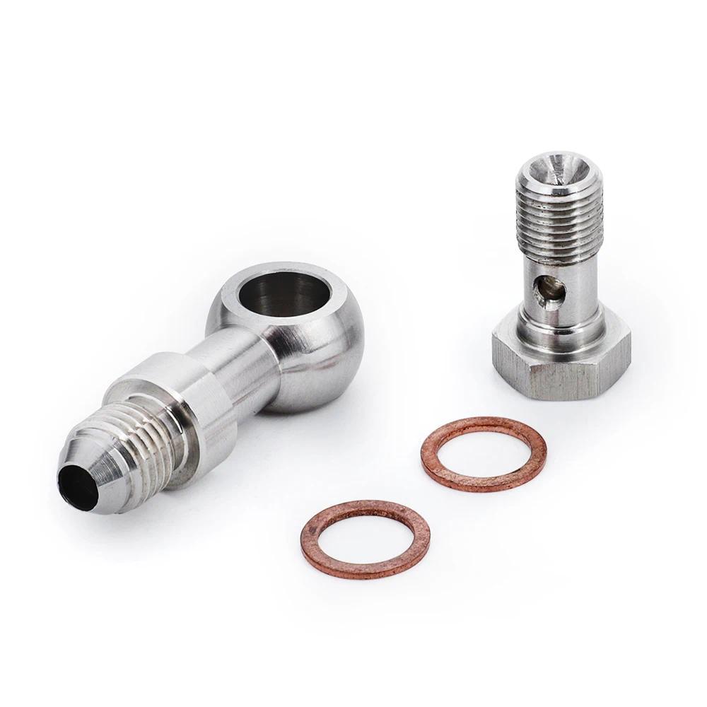 Racing Banjo Bolt Kit M10x1.0 ถึง 4AN Turbo Oil Feed 1.5 มม.Rectrictor สําหรับ Mitsubishi TD025 TD02