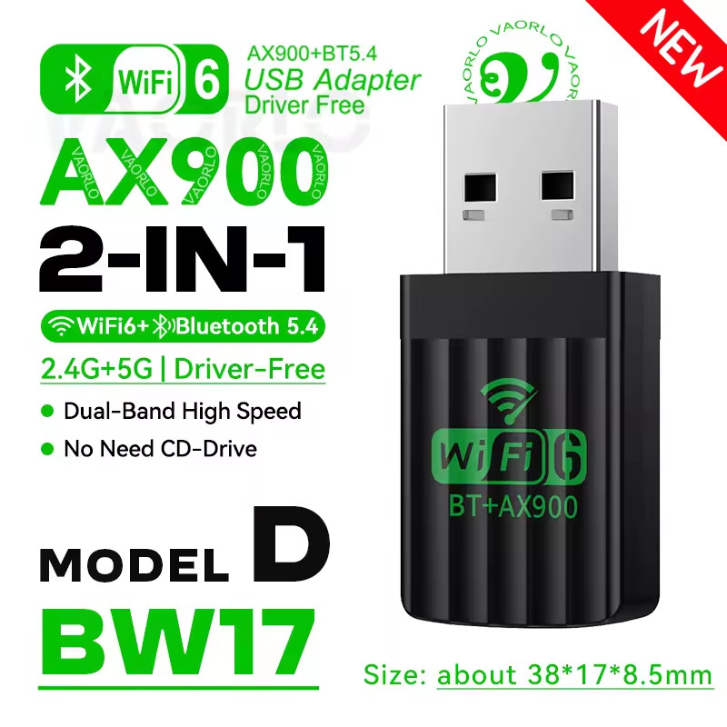 WiFi 6 AX900 บลูทูธ 5.4 WiFi USB อะแดปเตอร์การ์ดเครือข่ายไร้สาย 2.4G และ 5GHz WiFi เสาอากาศ USB สําห