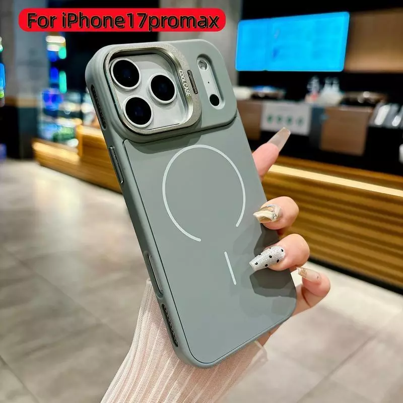 เคสโทรศัพท์ระบายความร้อน พร้อมขาตั้งหรูหรา สำหรับ iPhone 17Pro Max, 17Air, 11, 12, 13, 14, 15, 16, Pro Max Plus