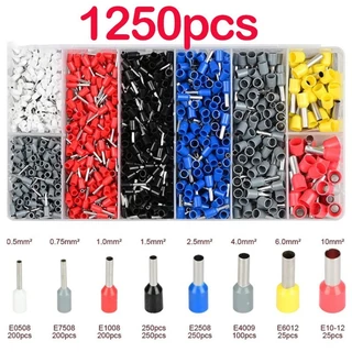 【Koler】กล่องหางปลา1250 ชิ้น HCS8 6-4A คีมย้ำสาย คีมย้ำสแควร์ กดเส้นเครื่องมือ(0.25-10mm ²)คีม ชุดคีมย้ำหางปลากลม