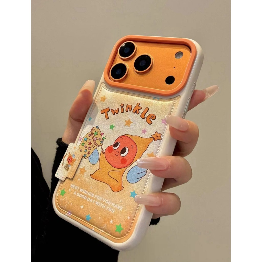 เคสแข็งหนังดาวการ์ตูนน่ารักสําหรับ ไอโฟน 17 16 15 14 13 มือโปร สูงสุด กรณี
