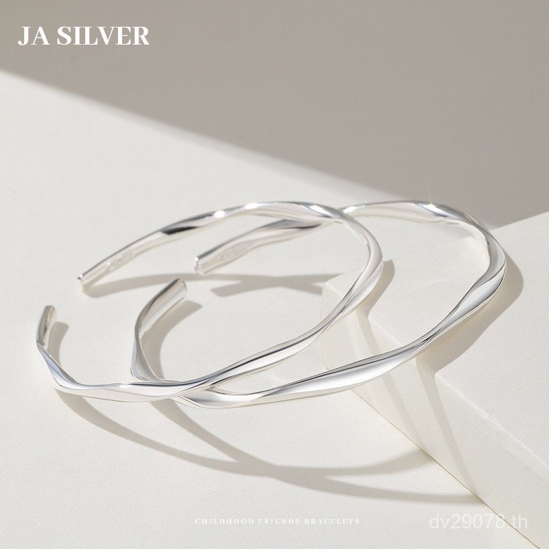 สร้อยข้อมือเงินคู่ S999 ออกแบบตามสไตล์เกาหลี สำหรับทั้งชายและหญิง ดีไซน์แบบโมบิ.us Glossy Mobius Nic