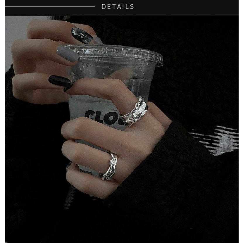 [เจวบิวตี้] แหวนปรับได้ทรงเรขาคณิต 2 วง เสริมลุคแฟชั่นสตรี
