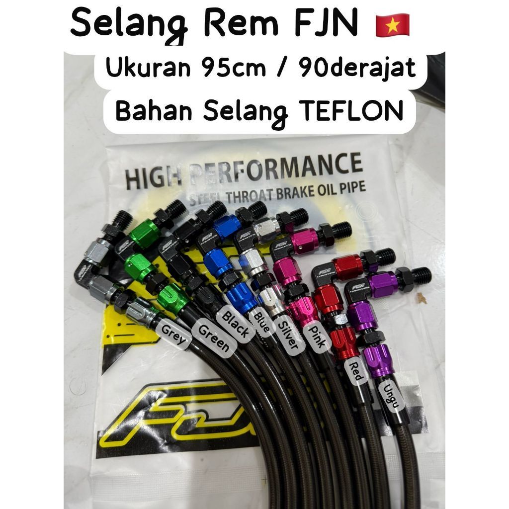 HORANSHOP [ THAILAND ] FJN / SC SIAM BRAKE HOSE 90 องศา 36 นิ้ว 95cm ใช้ได้กับรถมอเตอร์ไซค์ทุกรุ่น B