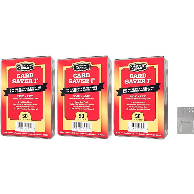 Cardboard Gold Card Saver 1 - Semi-Rigid Card Holder for PSA/BGS Grading Submission - 50-Pack