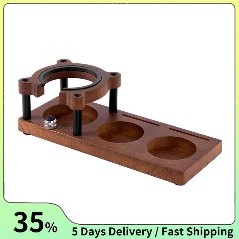 Espresso Coffee Tamper 53MM 54MM 58MM, Walnut Wood Storage Rack & Portafilter Holder, BaristaAccesso